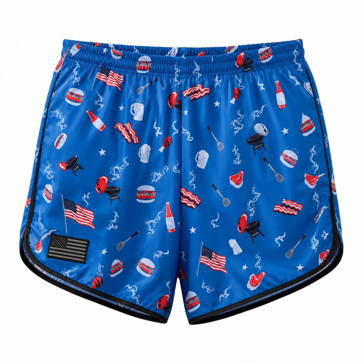 Patriotic BBQ Blue running shorts SKU image