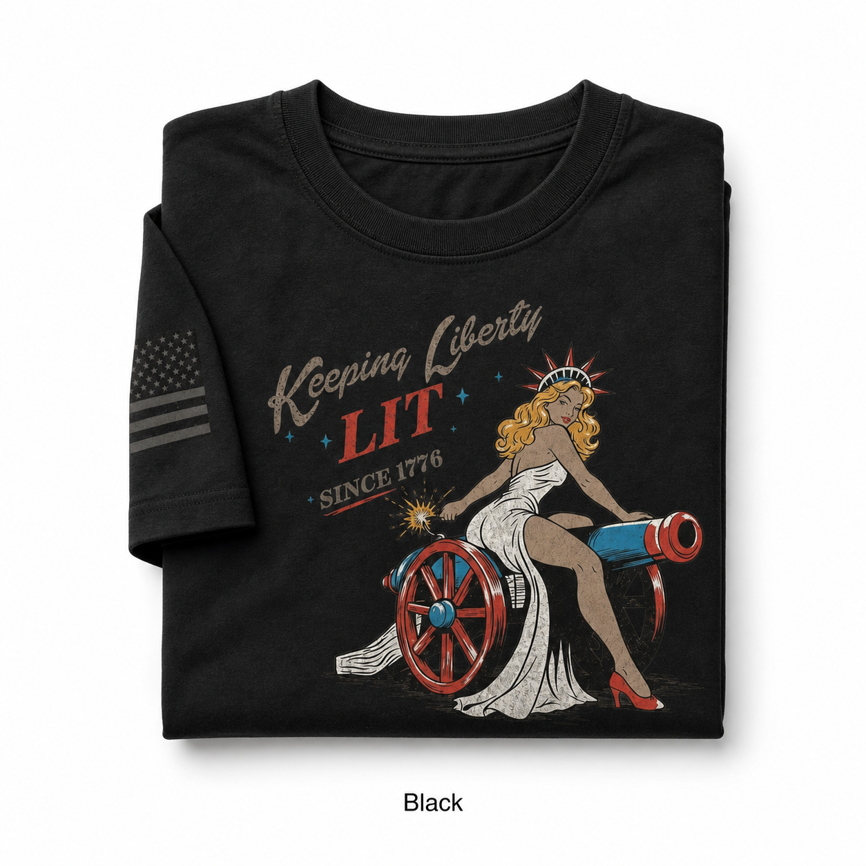 Black liberty graphic tee SKU image