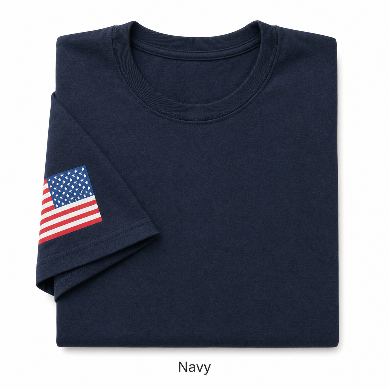 Navy flag sleeve work shirt SKU image