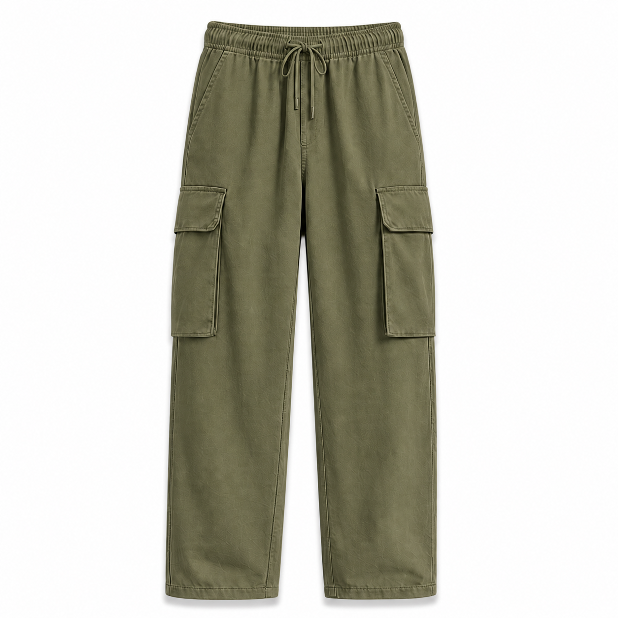 Olive Green loose cargo pants SKU image