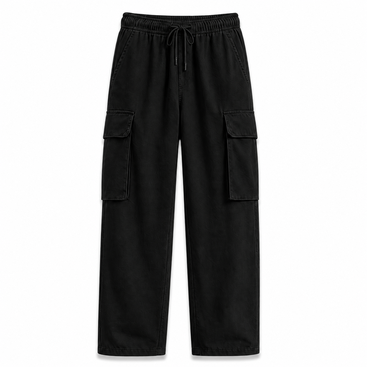 Black loose cargo pants SKU image