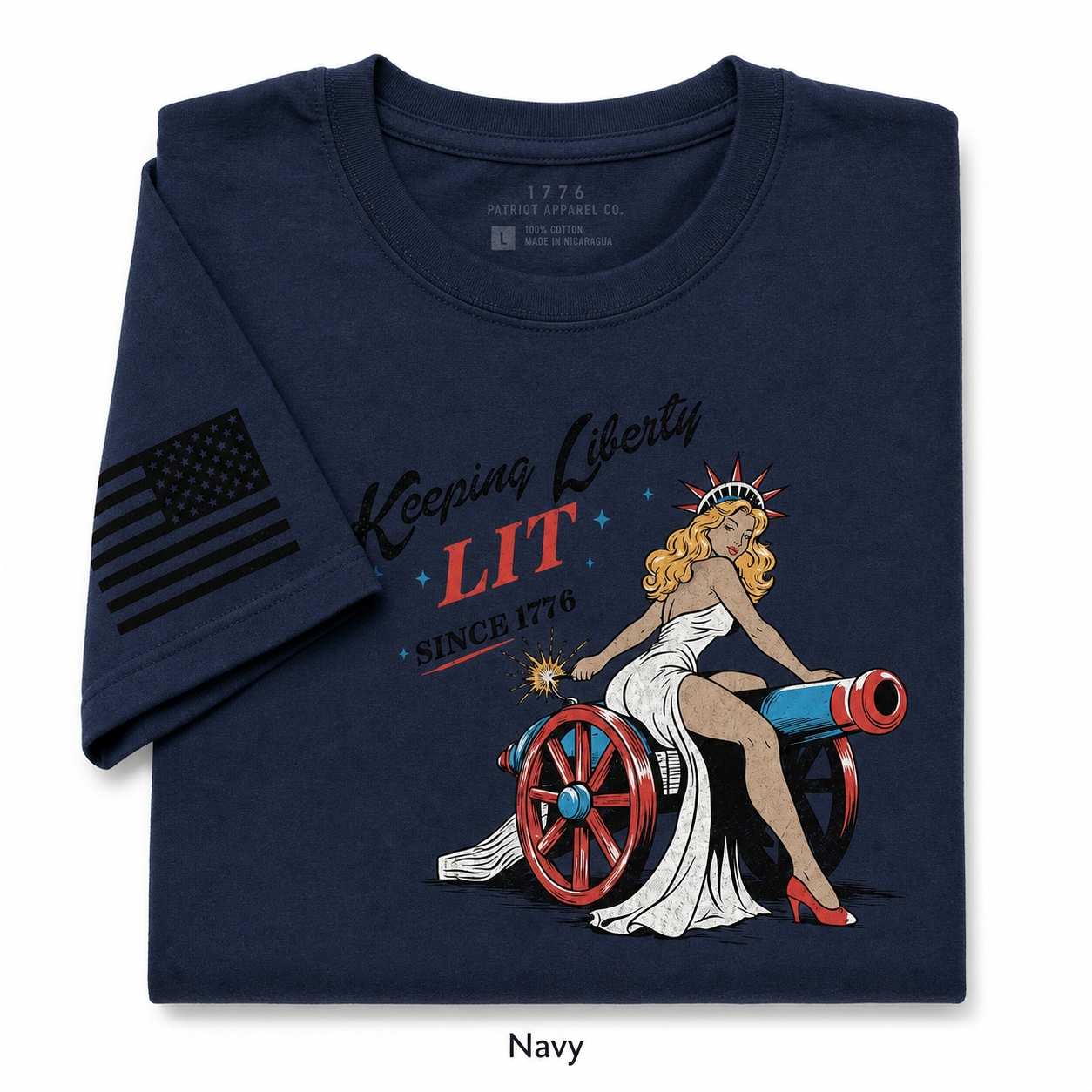 Navy liberty graphic tee SKU image