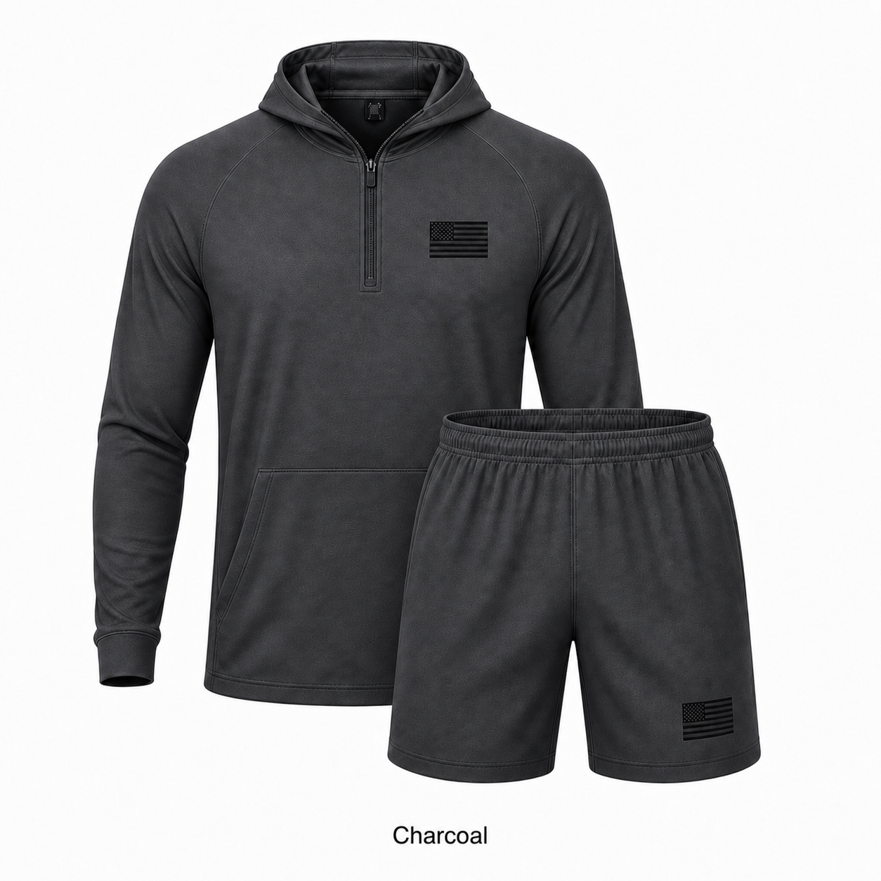 Charcoal hoodie and shorts set SKU image