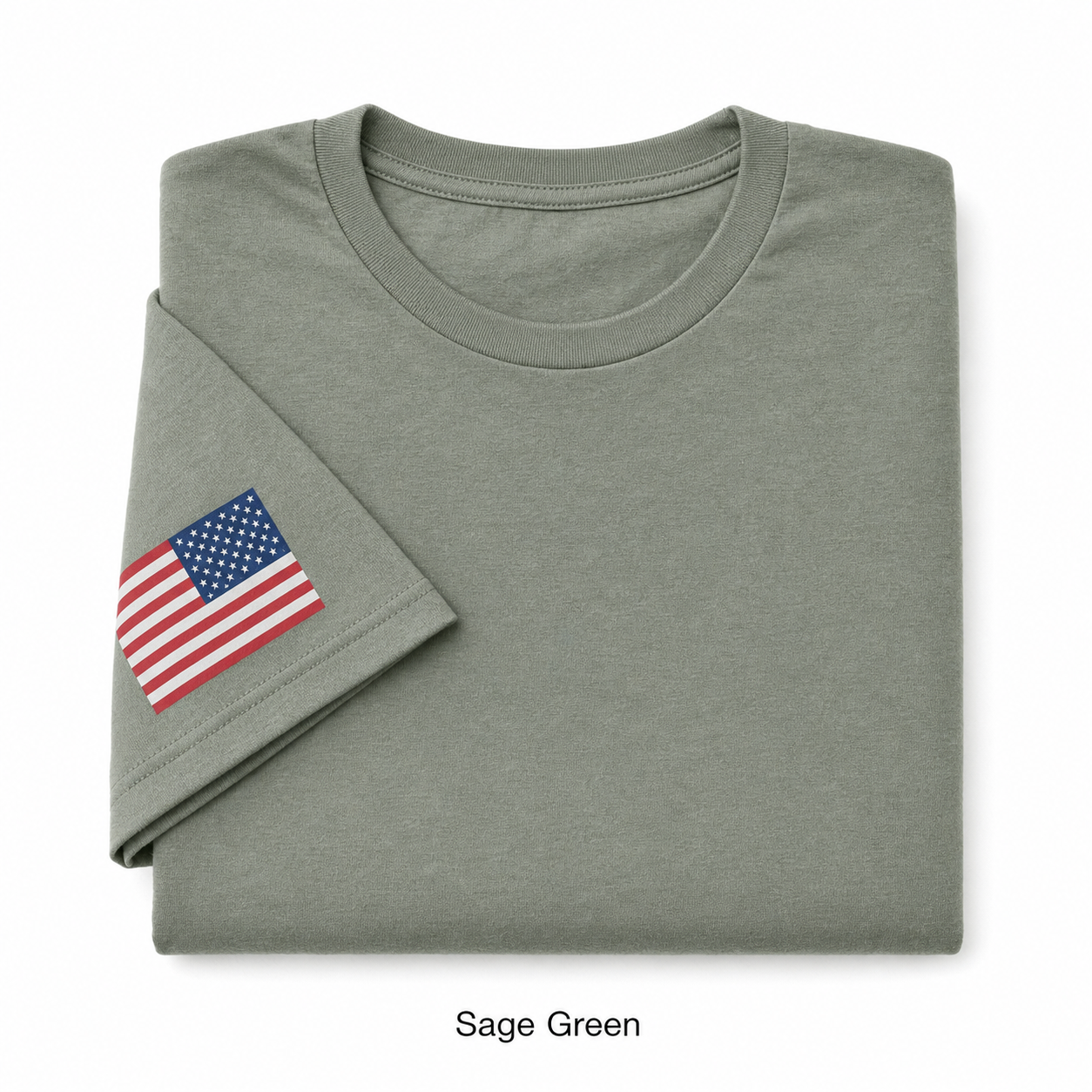 Sage Green flag sleeve work shirt SKU image