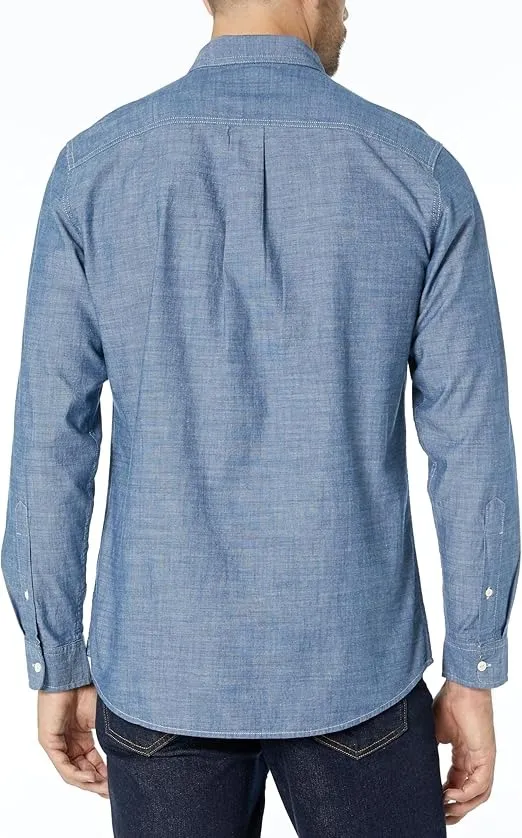 Men's Regular-Fit Long-Sleeve Chambray Shirt