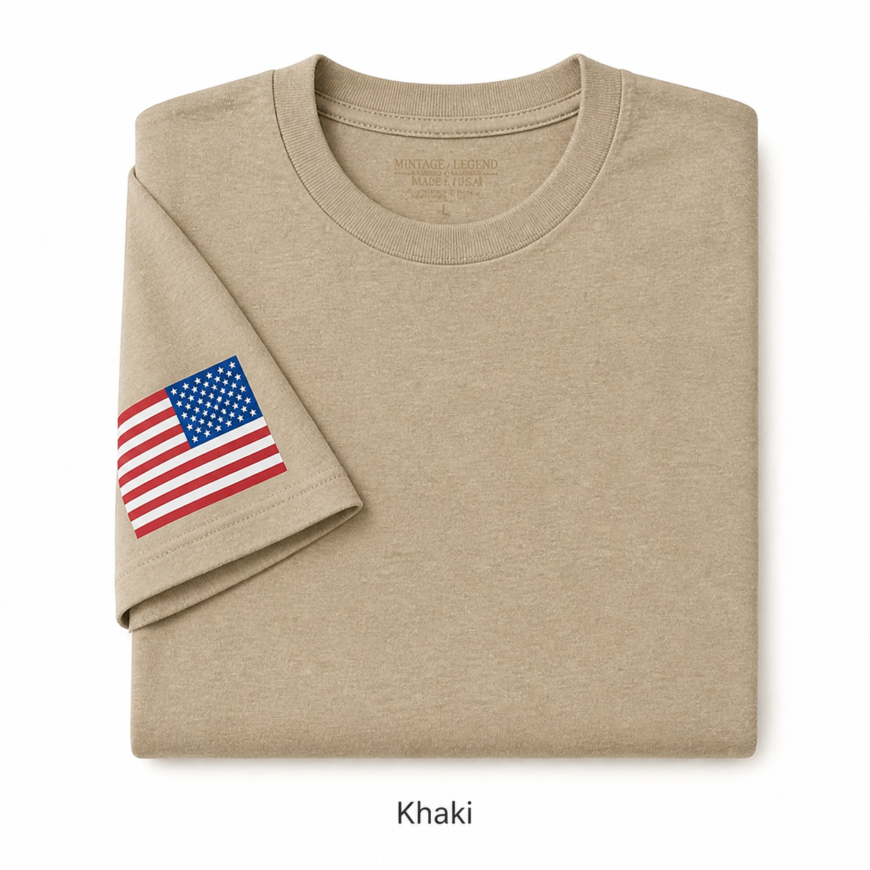 Khaki flag sleeve work shirt SKU image