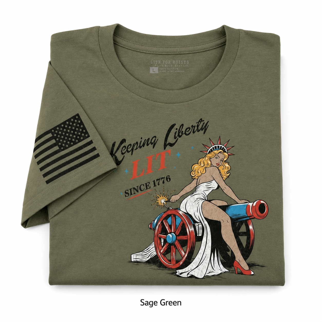 Sage Green liberty graphic tee SKU image