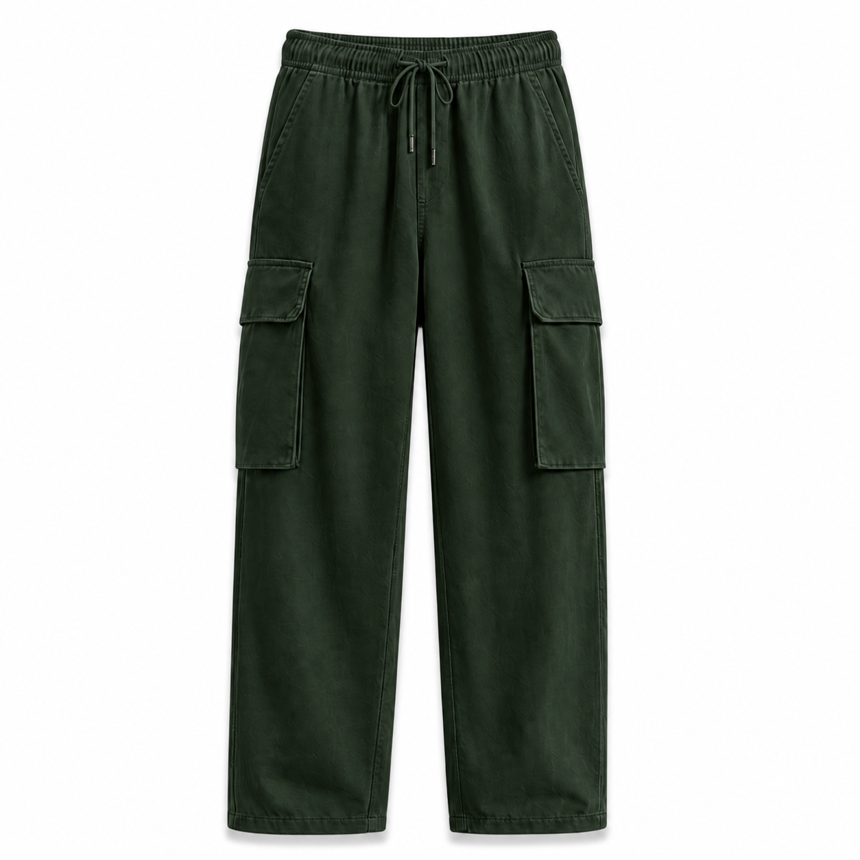Forest Green loose cargo pants SKU image