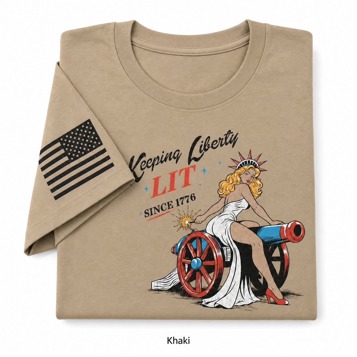 Khaki liberty graphic tee SKU image