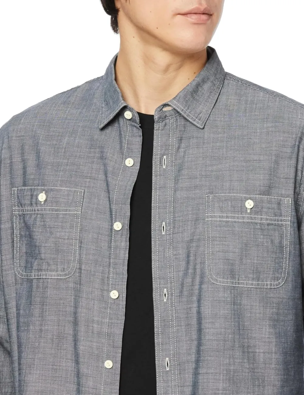 Men's Regular-Fit Long-Sleeve Chambray Shirt