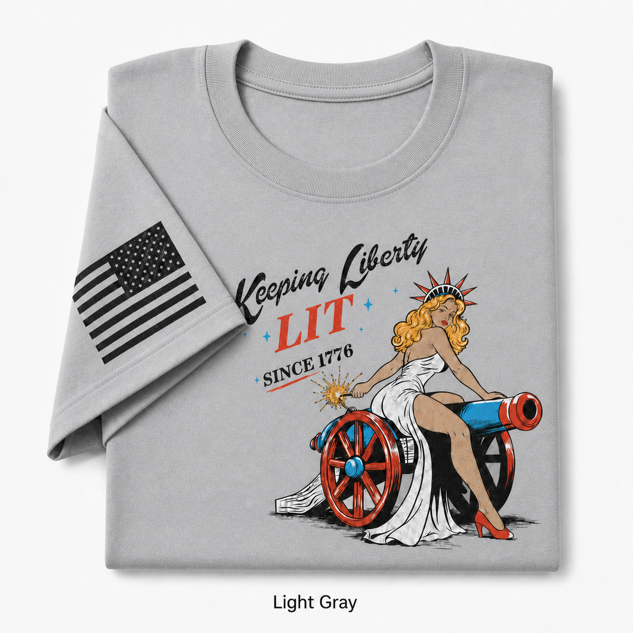 Light Gray liberty graphic tee SKU image