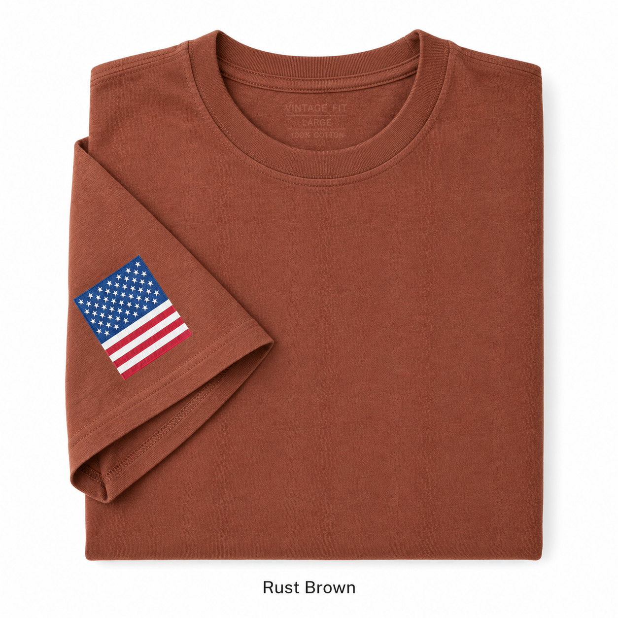 Rust Brown flag sleeve work shirt SKU image