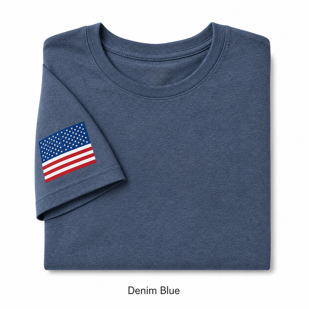 Denim Blue flag sleeve work shirt SKU image