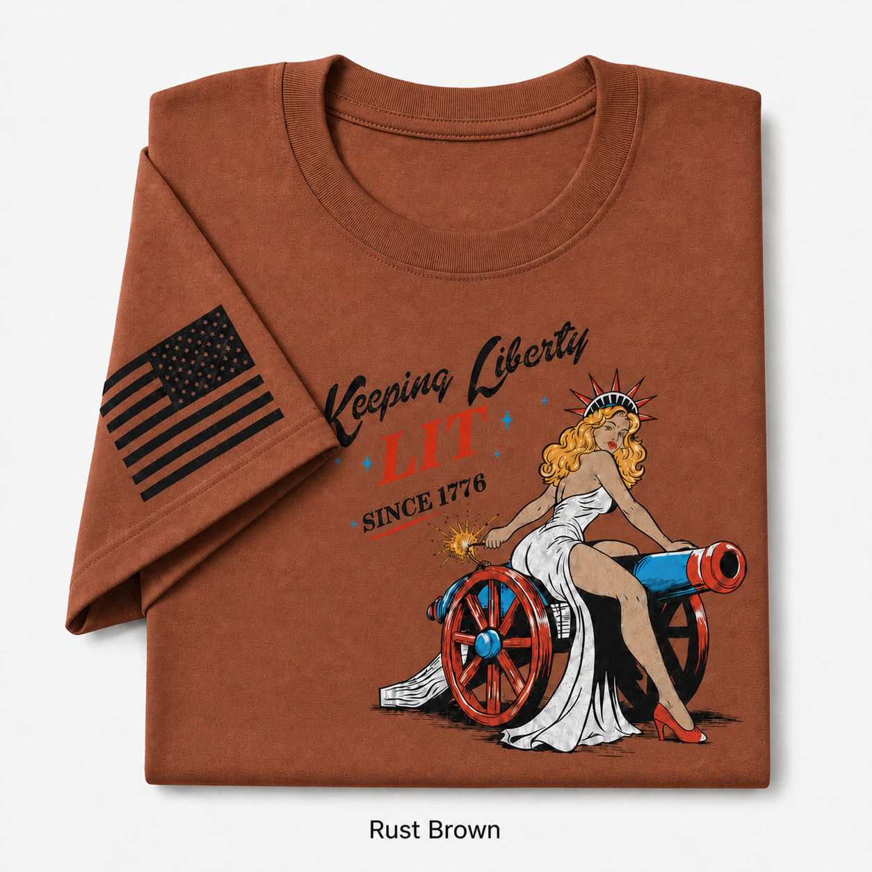 Rust Brown liberty graphic tee SKU image