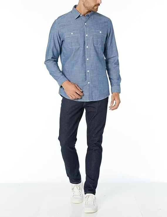 Men's Regular-Fit Long-Sleeve Chambray Shirt