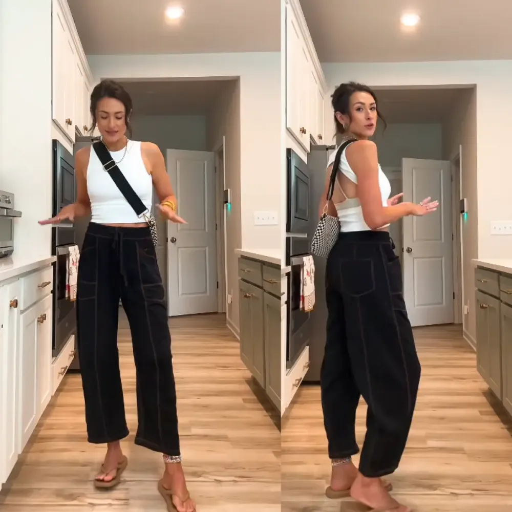 Minimalist Wide Leg Drawstring Pants