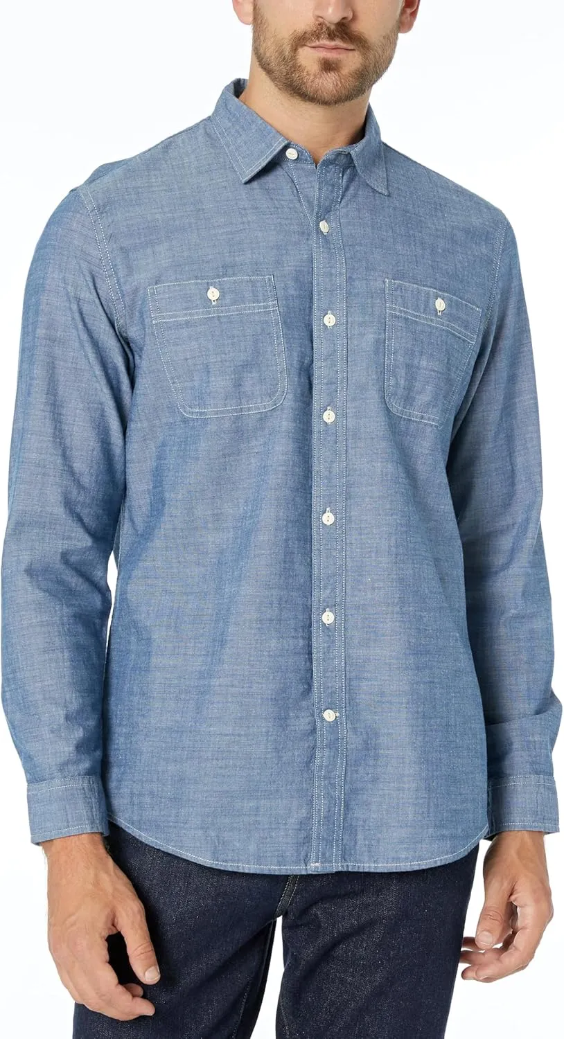 Men's Regular-Fit Long-Sleeve Chambray Shirt