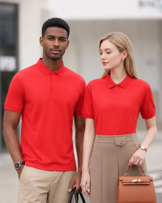 Men’s Ice Silk Polo Shirt – Breathable Quick-Dry Stretch Short Sleeve Polo
