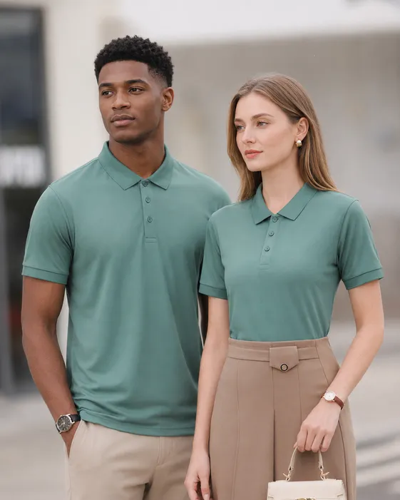 Men’s Ice Silk Polo Shirt – Breathable Quick-Dry Stretch Short Sleeve Polo