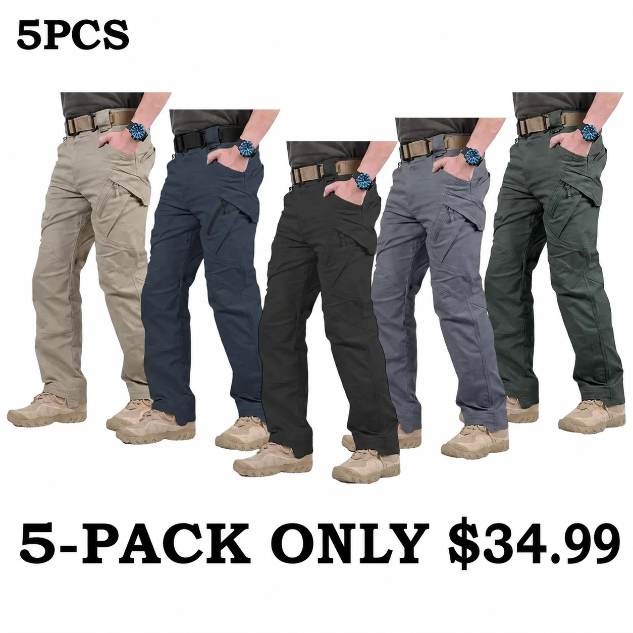 Men's Multi-Pocket Lightweight Casual Work Pants