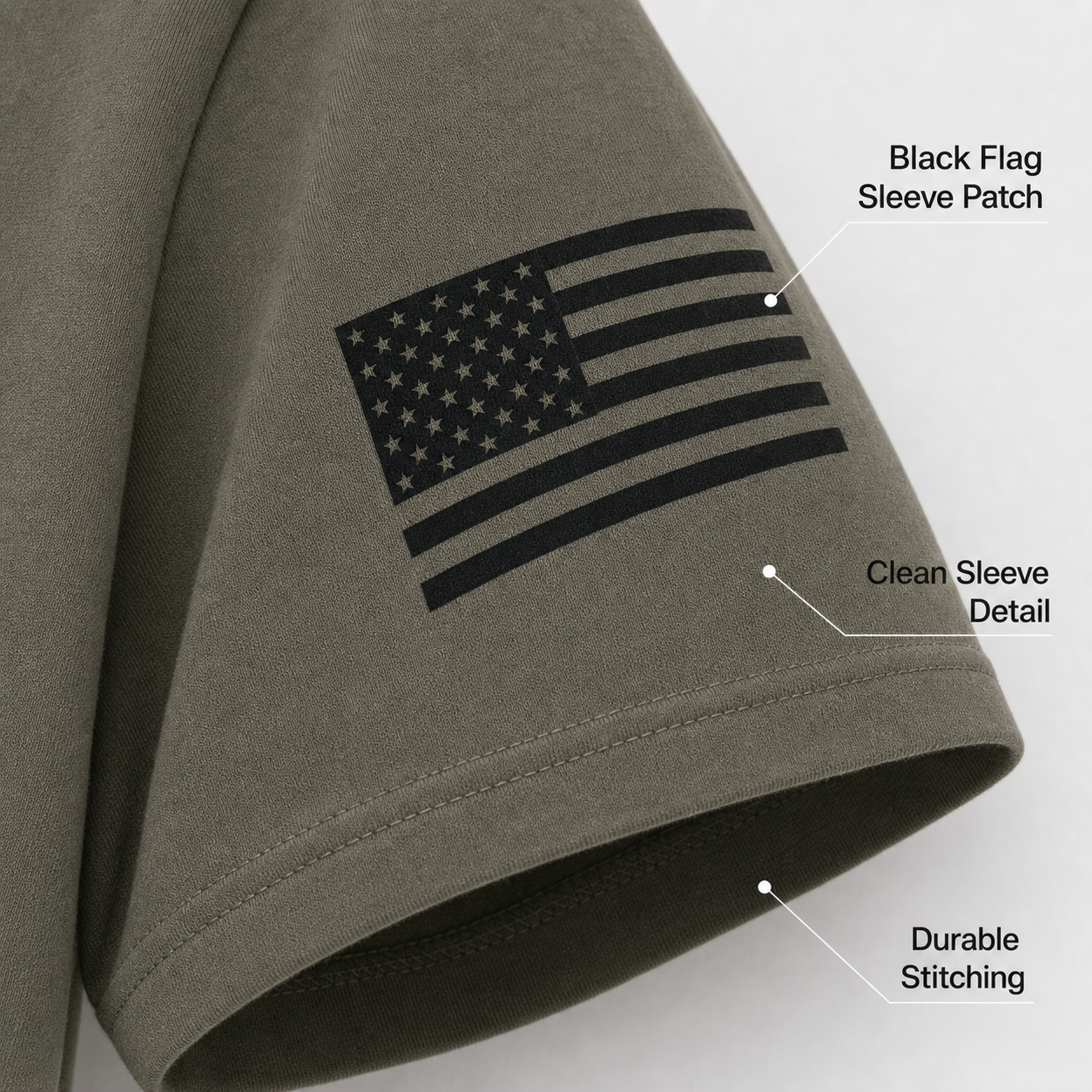 Black flag sleeve patch detail image