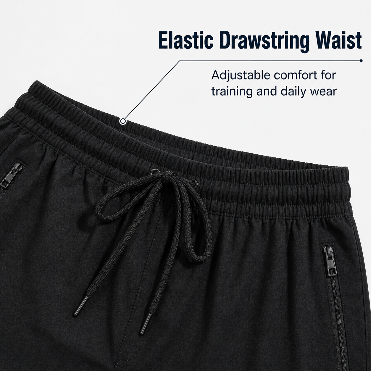 AI detail elastic drawstring waist