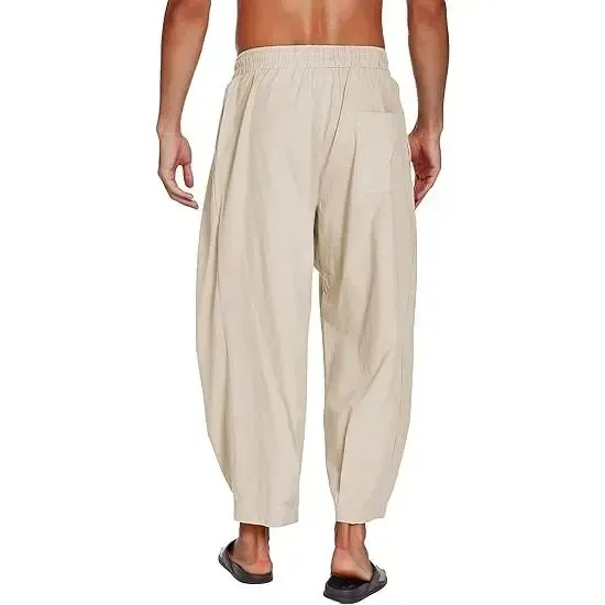 Men's Breathable Cotton Linen Casual Harem Pants