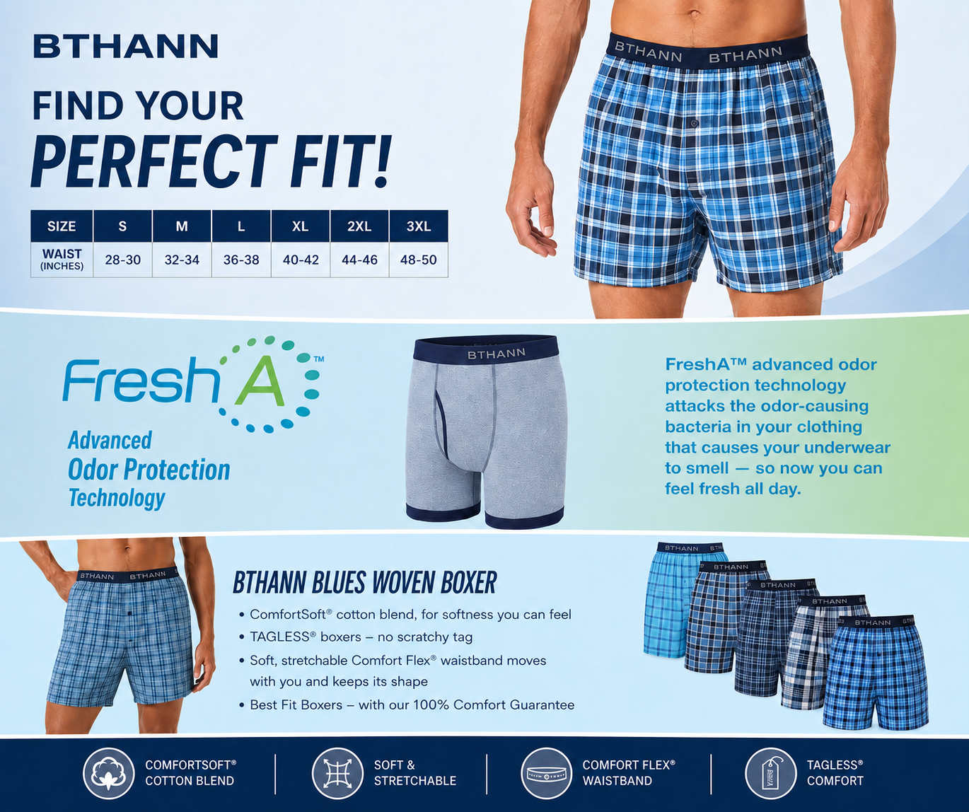 Men's Woven Boxer, 10-PACK / 5-PACK