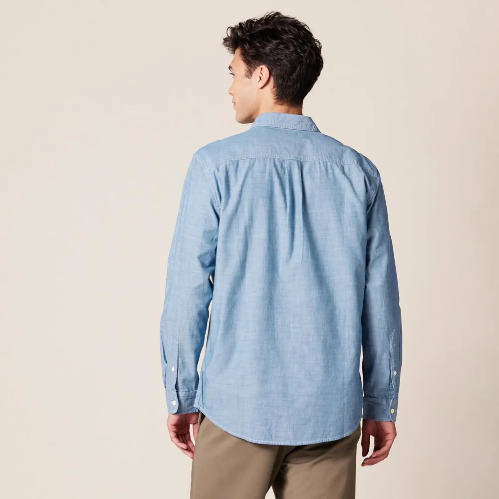 Men's Regular-Fit Long-Sleeve Chambray Shirt
