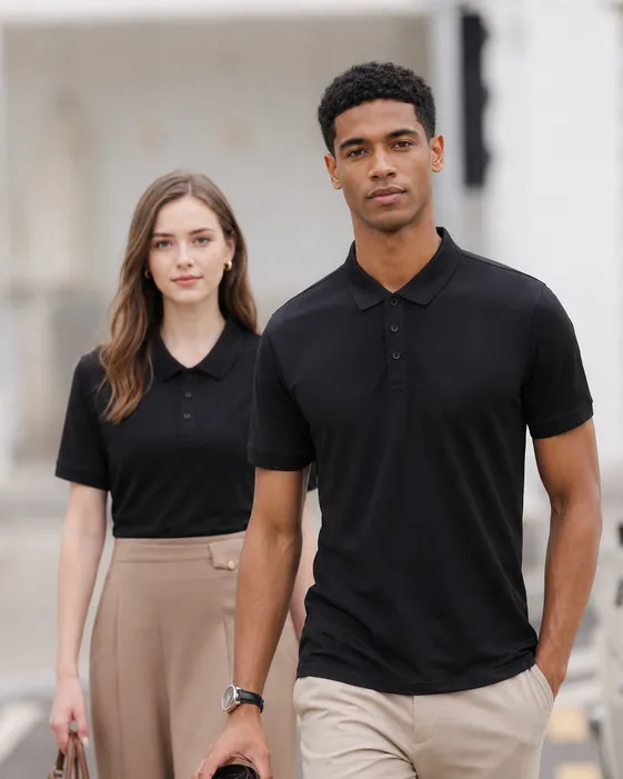 Men’s Ice Silk Polo Shirt – Breathable Quick-Dry Stretch Short Sleeve Polo