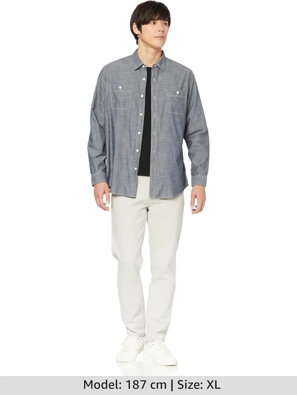 Men's Regular-Fit Long-Sleeve Chambray Shirt