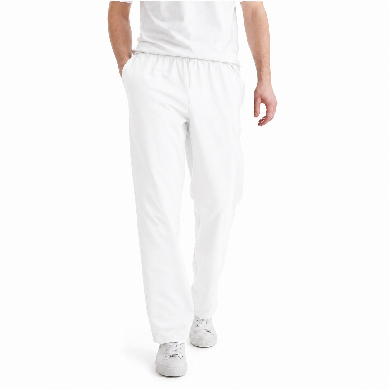 Value Bundle 8-Pack Men's Lightweight Elastic-Waist Straight-Leg Lounge Pants, Breathable Relaxed Casual Fit