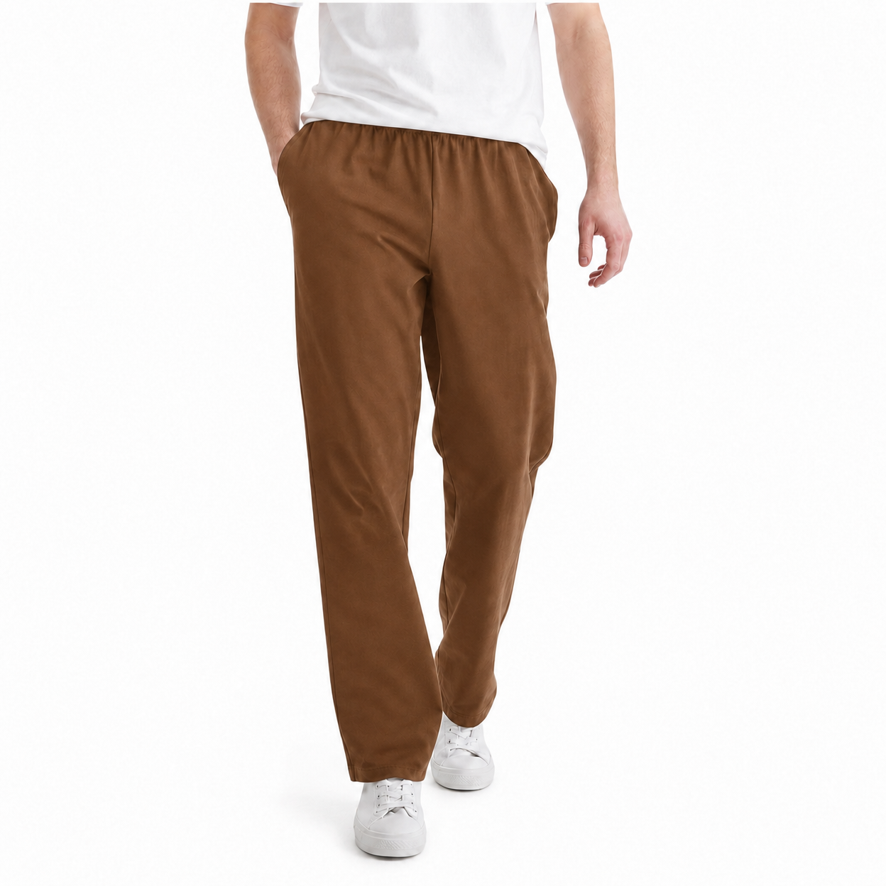 Value Bundle 8-Pack Men's Lightweight Elastic-Waist Straight-Leg Lounge Pants, Breathable Relaxed Casual Fit