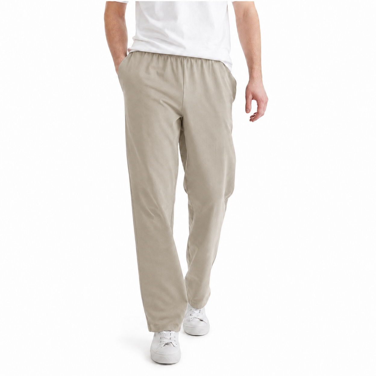 Value Bundle 8-Pack Men's Lightweight Elastic-Waist Straight-Leg Lounge Pants, Breathable Relaxed Casual Fit