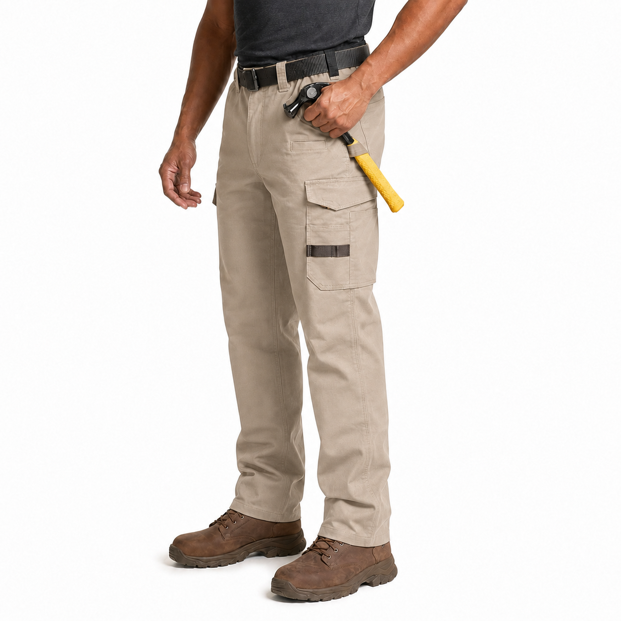 Stone multi-pocket work pants single-color model image