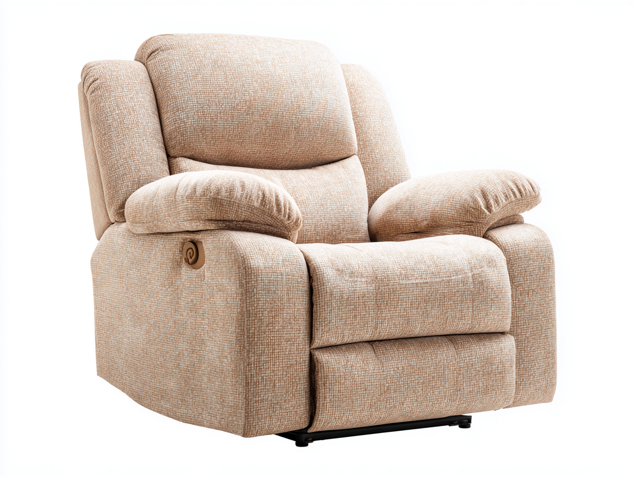 Liegesessel 88x96x104 cm - Stoffbezug - Beige - Liegender Fernsehsessel mit Relaxfunktion-Ritidohome