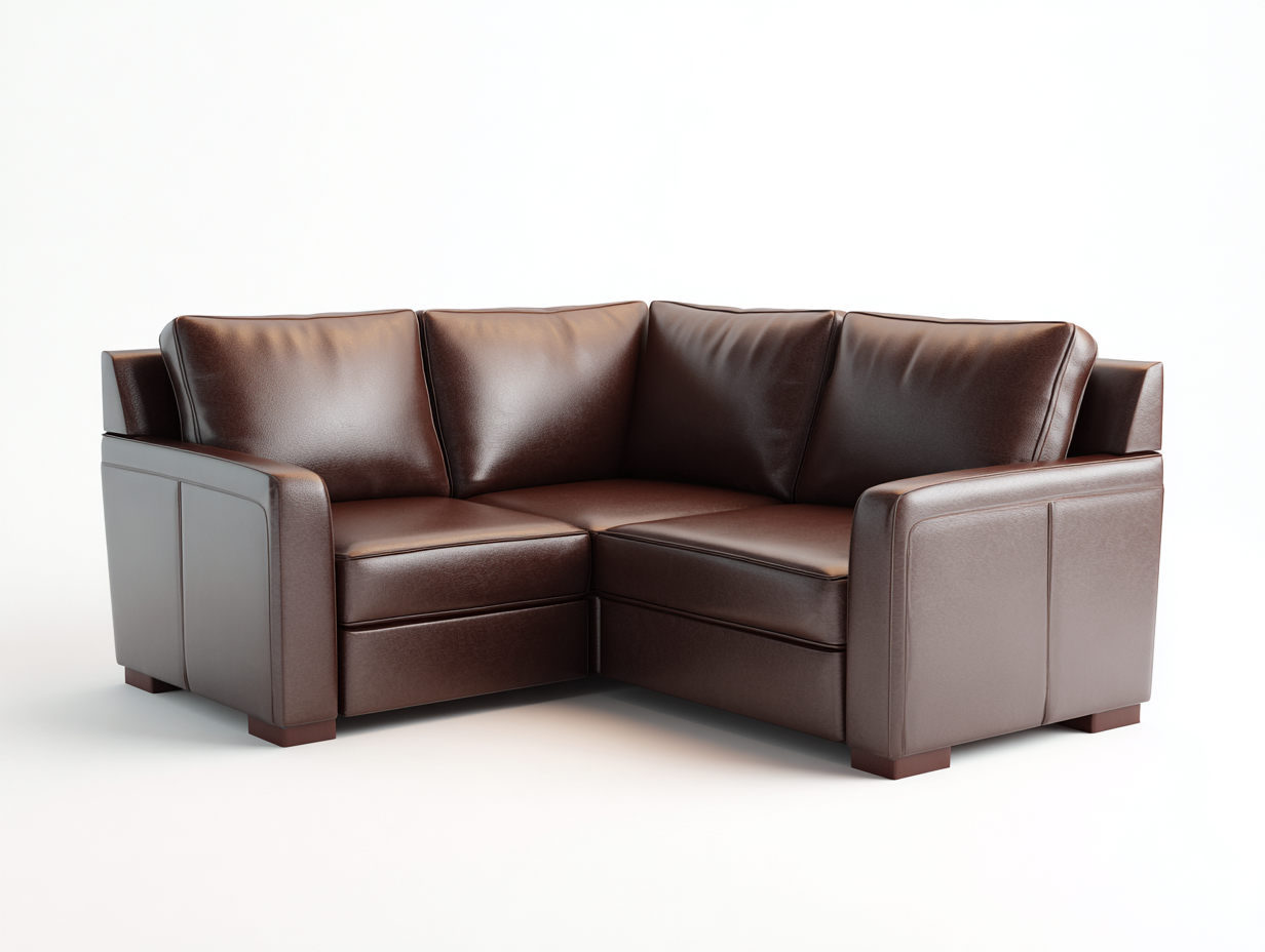 Ecksofa aus Kunstleder 190x190x85 cm - Dunkelbraun - für Wohnzimmer - modernes Design-Ritidohome