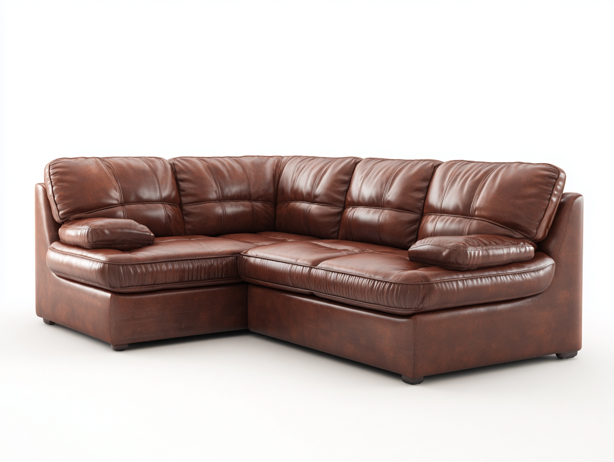 Ecksofa 245x185x88 cm - Kunstleder - Braun - Komfortables Modernes Design-Ritidohome