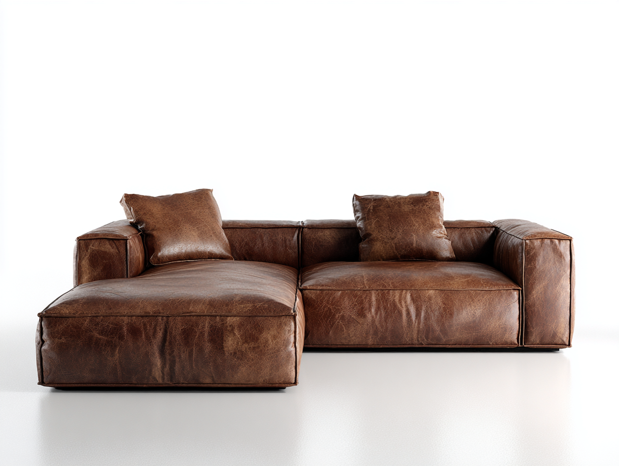 Ecksofa Kunstleder 245x158x72 cm Braun Modernes Loungedesign-Ritidohome