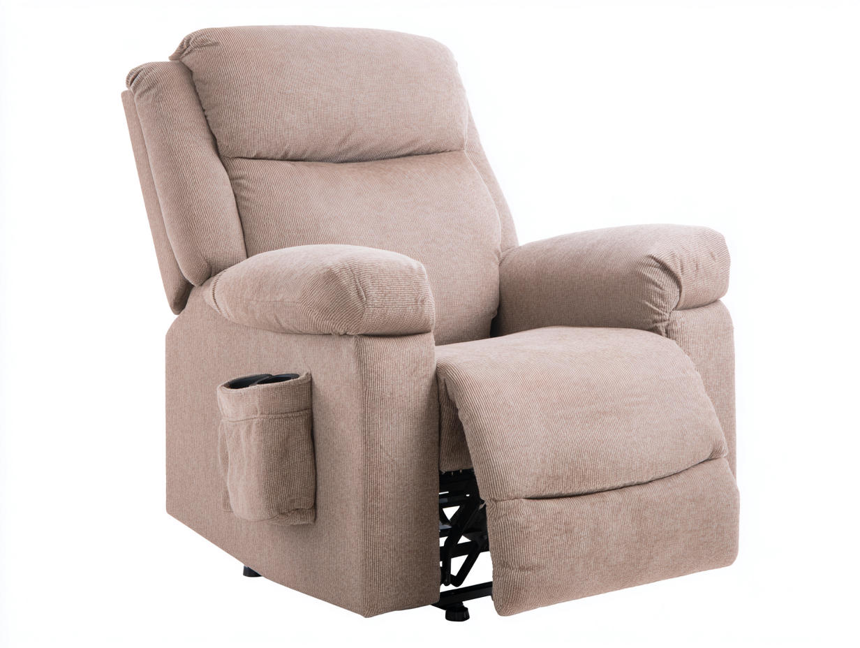 Liegesessel aus Stoff 88x95x104 cm - Beige - für Wohnzimmer - modernes Komfortdesign-Ritidohome