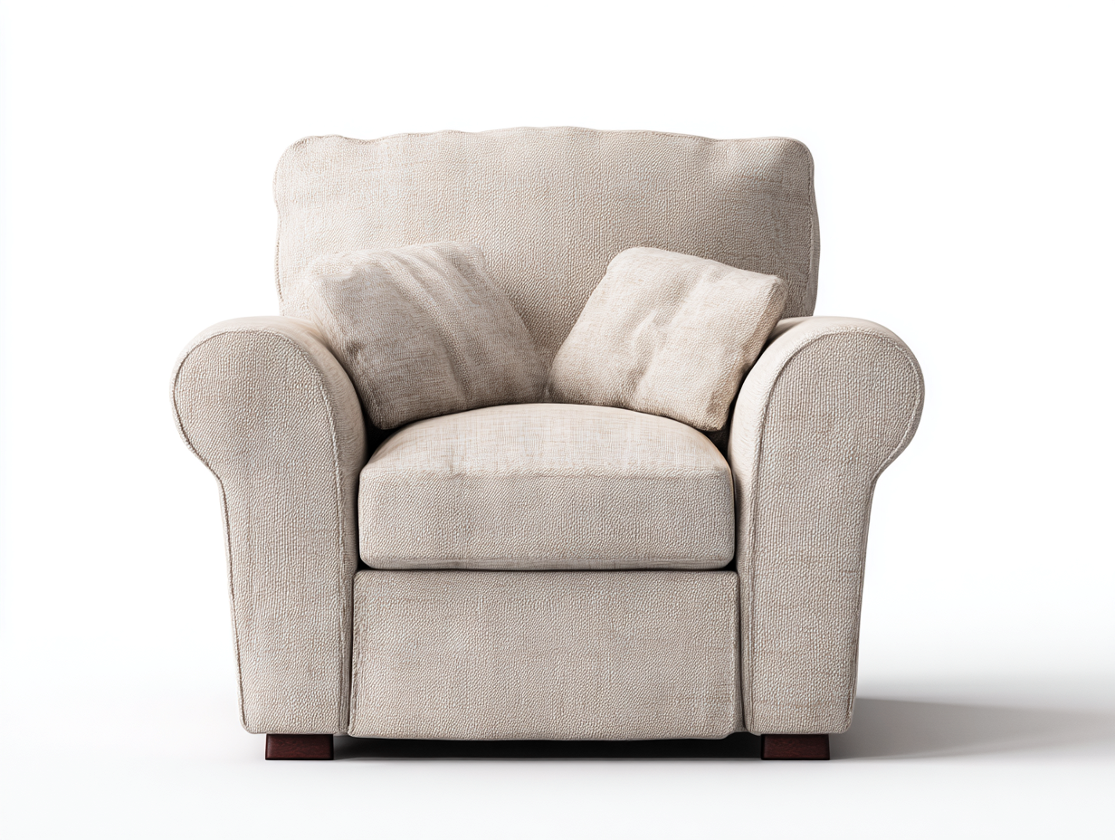Liegesessel Stoff 96x90x98 cm - Cremeweiß - gepolsterter Relaxsessel im klassischen Design-Ritidohome