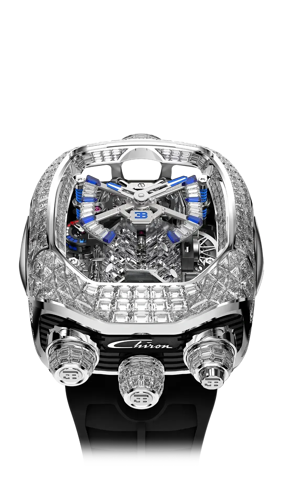 Bugatti Chiron Tourbillon Baguette |  White Gold
