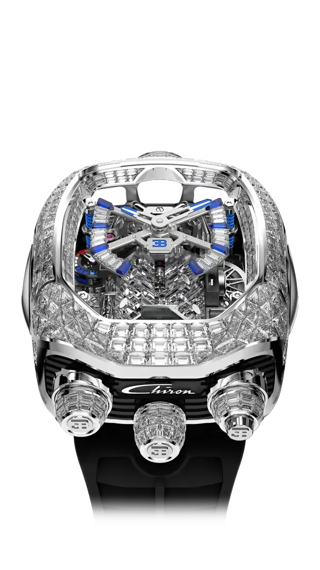 Bugatti Chiron Tourbillon Baguette |  White Gold
