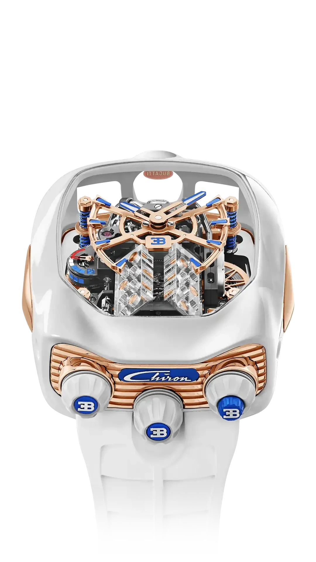 Bugatti Chiron Tourbillon ROSE GOLD & WHITE CERAMIC COATING