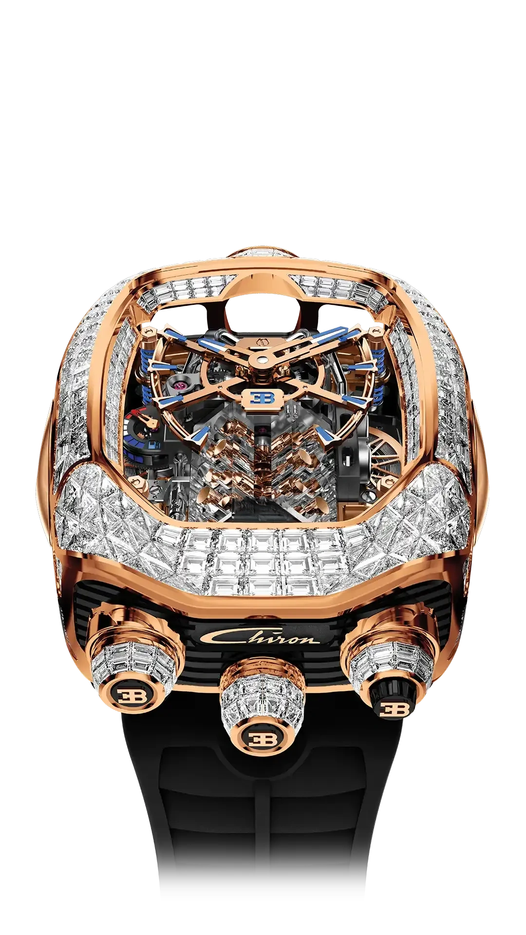 Bugatti Chiron Tourbillon Baguette |  Rose Gold
