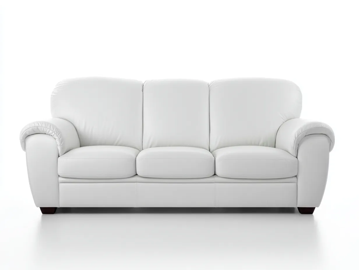 Sofás 3 plazas de cuero sintético 200x90x85 cm - blanco - diseño clásico moderno-Nosolohaven