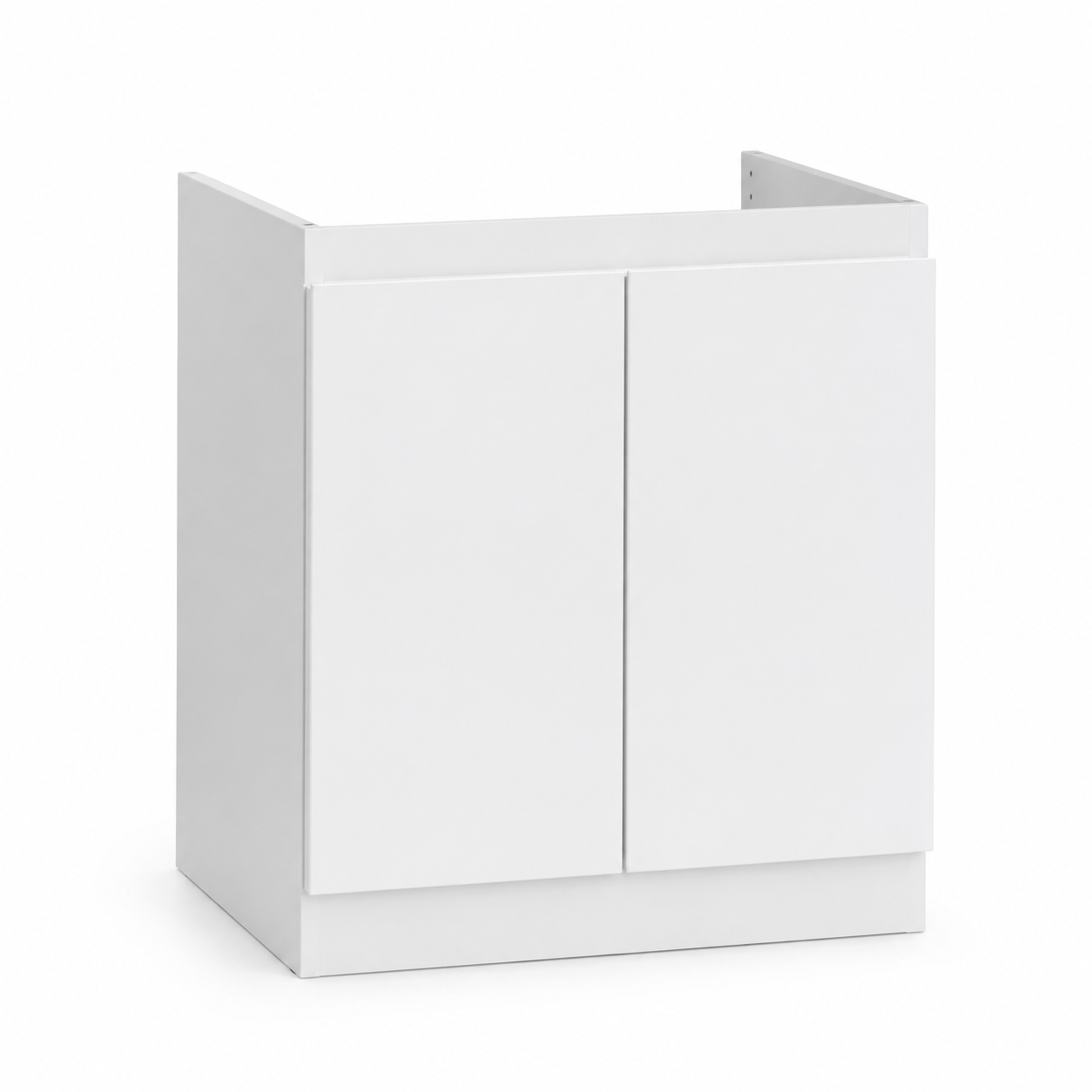 Kompakter Waschbeckenunterschrank Weiß Matt 60x40x55 cm mit Soft Close Türen-FurnaroHome