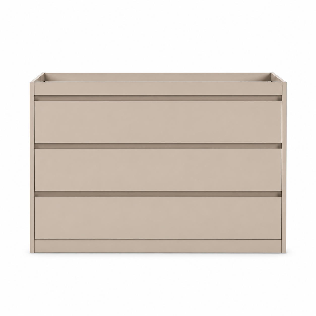 Waschbeckenunterschrank Kaschmir Beige 120x46x50 cm mit Griffmulden und Schubladen-FurnaroHome