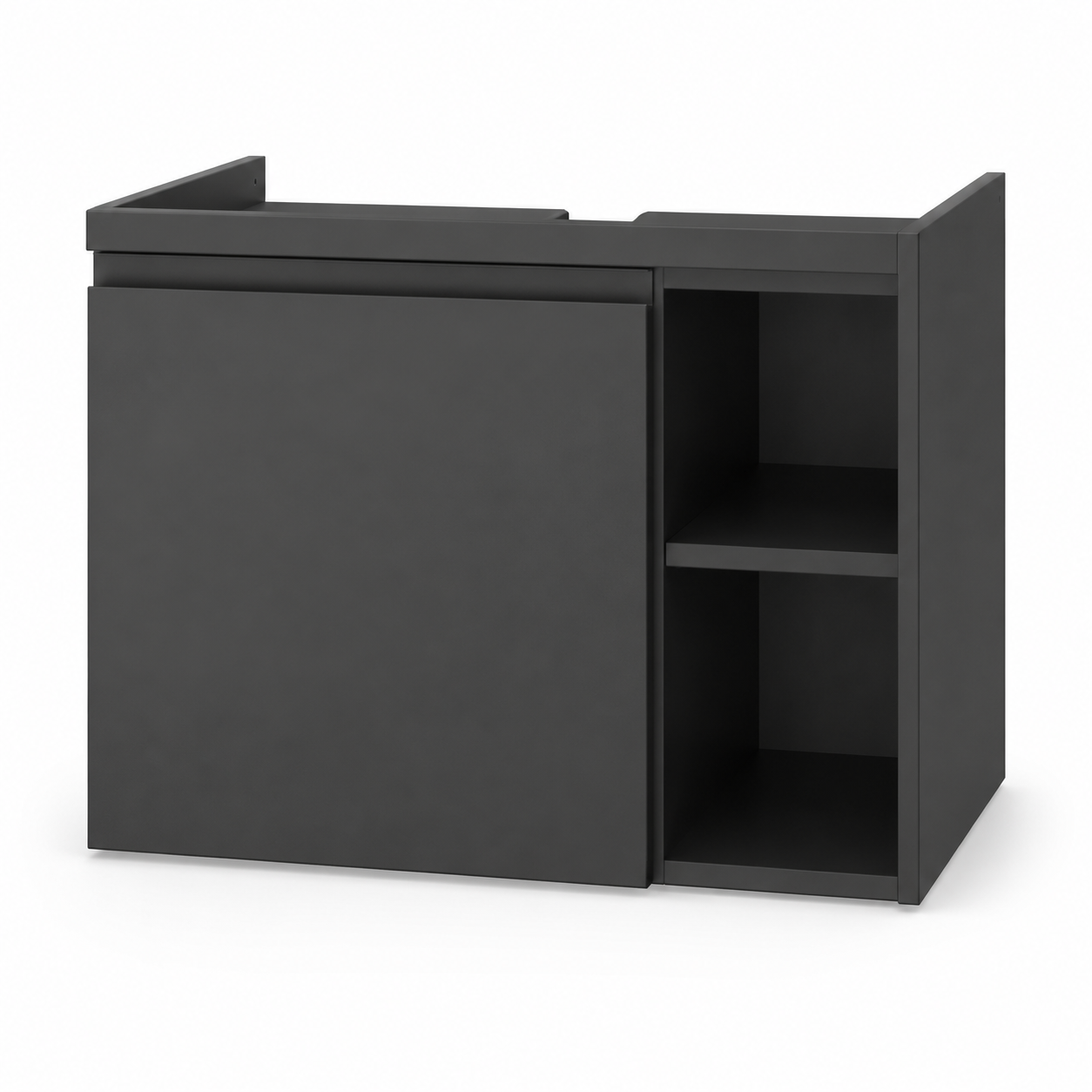 Moderner Waschbeckenunterschrank Anthrazit 80x45x48 cm mit offener Ablage-FurnaroHome
