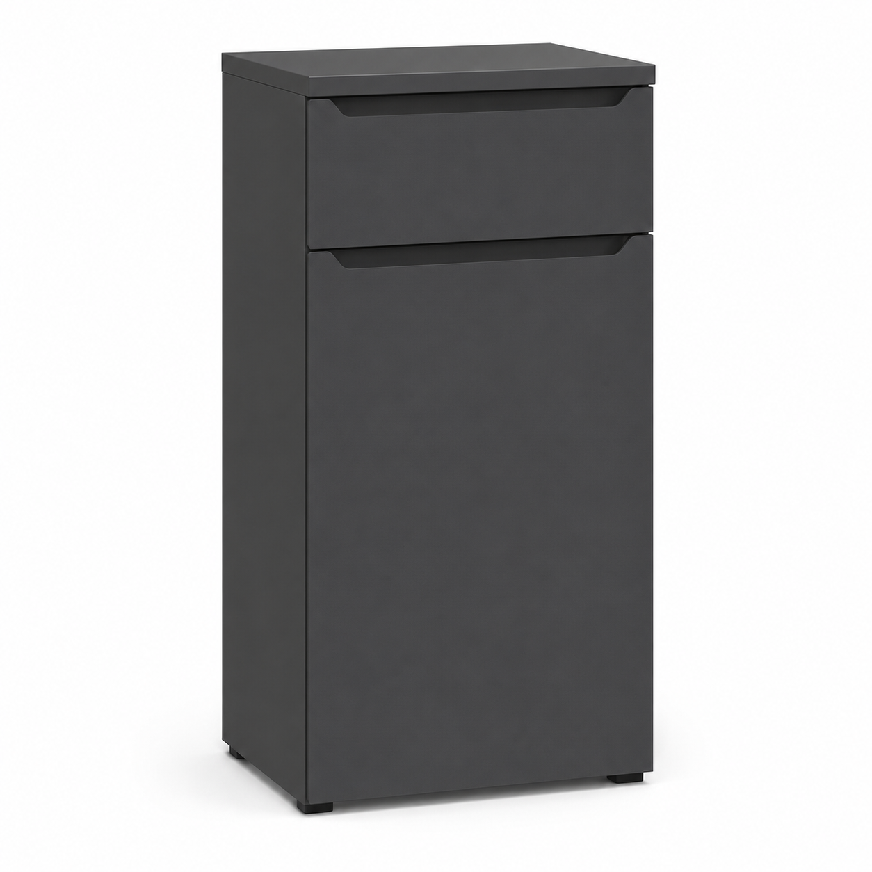 Midischrank Anthrazit 60x35x120 cm mit Soft Close Tür und Schublade-FurnaroHome
